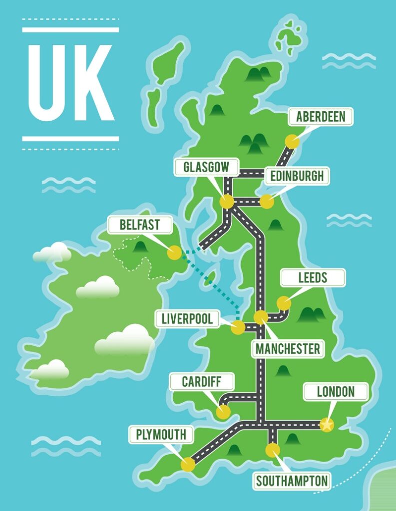 Study in the UK - Map